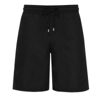 Lange Solid Badeshorts für Herren Schwarz Vorderansicht