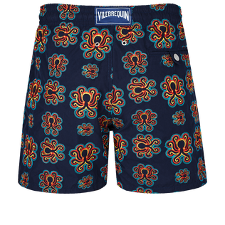 Men Swim Trunks Embroidered Poulpes Neon - Limited Edition Navy back view