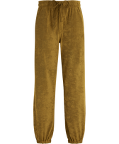 Unisex Terry Pants Solid Bark front view