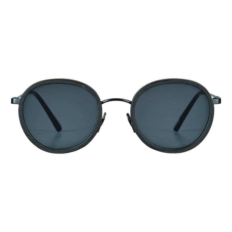 White Tulipwood Wood Women And Men Black Sunglasses - Vbq X Shelter - Sunglasses - Victoire - Black - Size OSFA - Vilebrequin