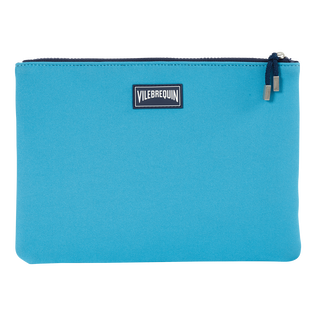 Zipped Turtle Beach Pouch Azure back view