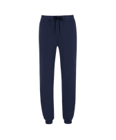 Men Jogger Cotton Pants Solid Navy front view