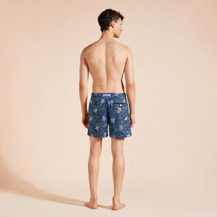 Men Swim Trunks Embroidered Splash - Limited Edition Navy back worn view