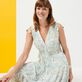 Women Maxi Dress Hidden Fishes - Vilebrequin x Poupette St Barth White details view 4