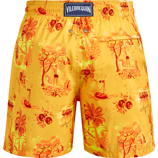 Men Ultra-Light and Packable Swim Shorts Toile de Jouy and Surf Corn back view