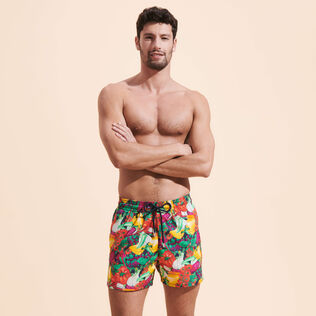 Pantaloncini mare uomo elasticizzati Marché Provencal Blu marine vista frontale indossata