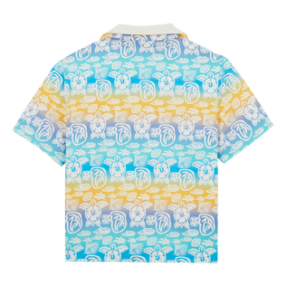 Camicia bowling bambino in cotone Tahiti Turtles Bianco vista posteriore