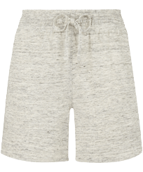 Women Linen Shorty Solid Lihght gray heather front view