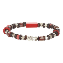 Elastisches Leon Unisex-Armband Mohnrot Vorderansicht