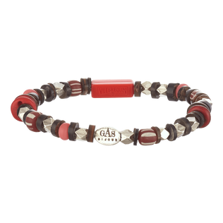 Elastisches Leon Unisex-Armband Mohnrot Vorderansicht