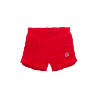 Girls Terry Shorts Jacquard Flower Power Lipstick front view
