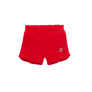 Girls Terry Shorts Jacquard Flower Power Lipstick front view