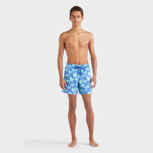 Bañador con estampado Ronde des Tortues y logotipo para hombre Blue topaz vista frontal desgastada