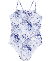 Girls One-piece Swimsuit Riviera Ink 正面图