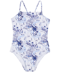 Girls One-piece Swimsuit Riviera Ink front view