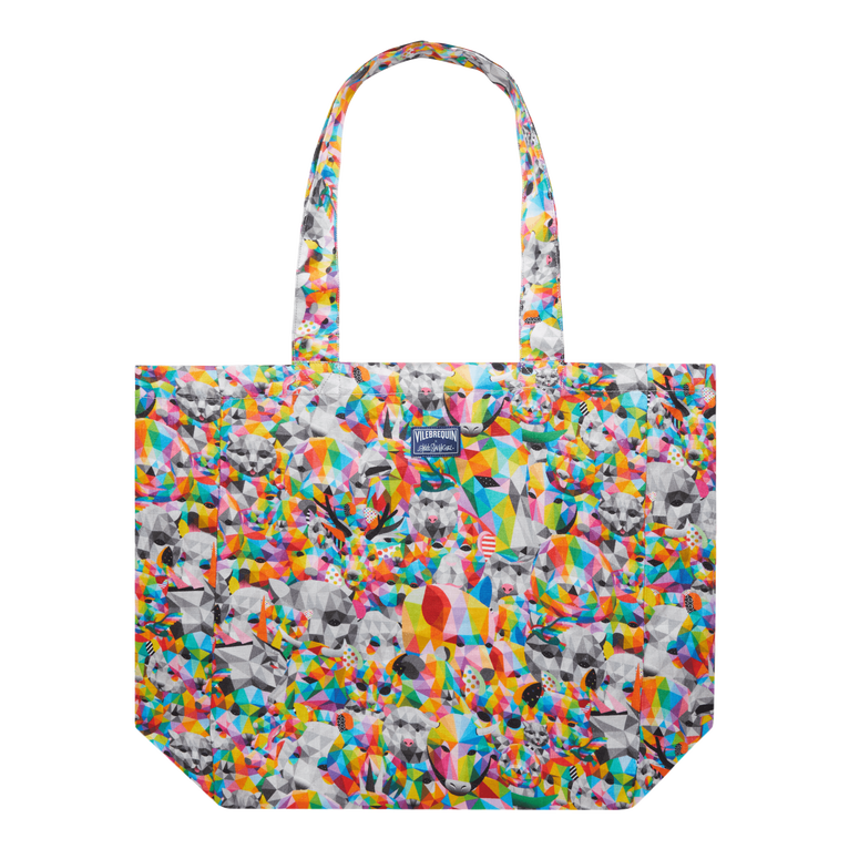 Borsa Tote In Lino Animals - Vilebrequin X Okuda San Miguel - Borsa Da Spiaggia - Balade - Multi