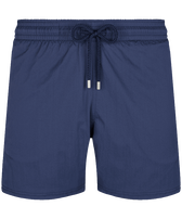 Costume da bagno uomo elasticizzato tinta unita Blu marine vista frontale