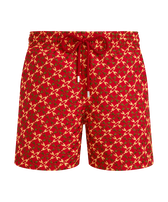 Men Swim Shorts Embroidered Homard Pixel - Limited Edition Lipstick front view
