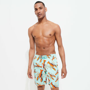 Costume da bagno uomo elasticizzato lungo Lobster Laguna vista frontale indossata