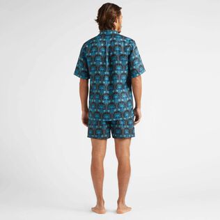 Camisa de bolos de lino para hombre - Vilebrequin x Abu Dhabi Goa vista trasera desgastada