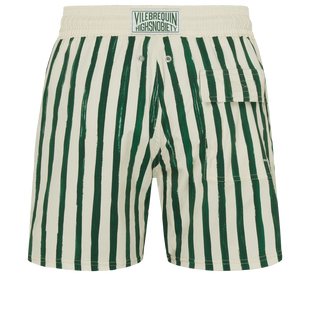 Men Stretch Swim Trunks HS Stripes - Vilebrequin x Highsnobiety Garden back view