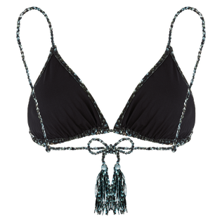 女士 Pearl 绳索三角式比基尼上衣 Black 后视图