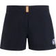 Women Stretch Flat Belt Swim Shorts - Vilebrequin x Ines de la Fressange Navy front view