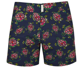 Bañador elástico con cintura plana y estampado Provencal Turtles para hombre Azul marino vista frontal