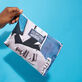 Linen Beach Pouch Californian Pool Dogtown - Vilebrequin x Highsnobiety Blue note front view