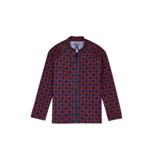 Boys Zipper Long Sleeves Rashguard Homard Pixel Navy front view