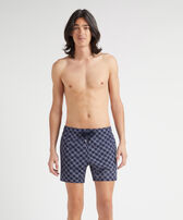 Men Stretch Swim Shorts Turtle Monogram Navy 正面穿戴视图
