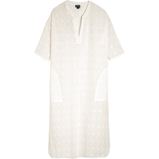 Women Cotton Cover-up Broderies Anglaises Off white front view
