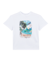 Boys Organic Cotton T-shirt Tahiti White front view
