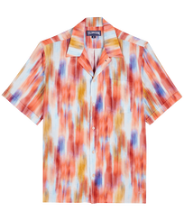 男士 Ikat Flowers 亚麻保龄球衫 Multicolor 正面图