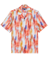 Camisa de bolos en lino con estampado Ikat Flowers para hombre Multicolores vista frontal