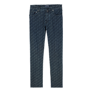 Men Cotton Jeans 5-Pockets Denim Micro Turtles Corrosion Dark denim w1 front view