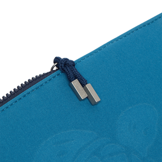 Unisex Neoprene Pouch Solid Peacock details view 4