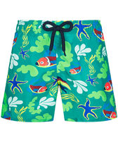 Boys Swim Shorts Ultra-light and Packable Naive Fish Emerald front view