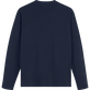 Hombre Autros Bordado - Camiseta de algodón de manga larga con parche con bordado Moutain para hombre, Azul marino vista trasera
