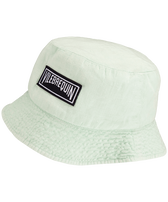 Gorro de pescador unisex de lino de color liso Agua verde vista frontal