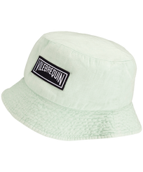 Unisex Linen Mineral Dye Bucket Hat Solid Water green front view