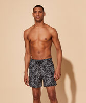 Men Swim Trunks Black Octopus Black front worn view