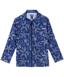 Camiseta de baño de manga larga con cremallera y estampado Starlettes Bicolores para niños Ink vista frontal