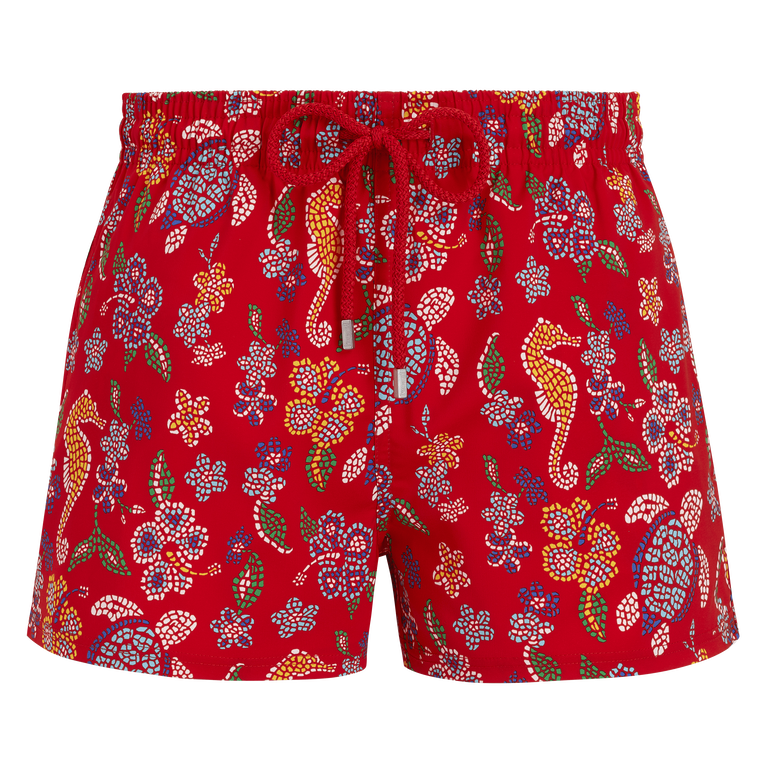 Men Short Swim Shorts Mosaïque - Swimming Trunk - Manta - Red - Size XXXL - Vilebrequin