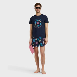 Bañador elástico con estampado Tortues Multicolores para hombre Azul marino detalles vista 3