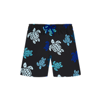 Pantaloncini mare uomo ultraleggeri e ripiegabili Tortues Multicolores Nero vista frontale