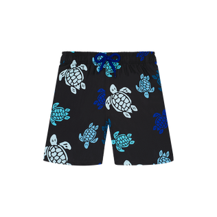 Pantaloncini mare uomo ultraleggeri e ripiegabili Tortues Multicolores Nero vista frontale
