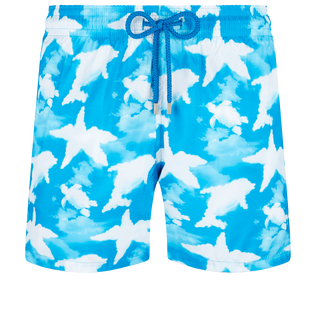 Men Ultra-light and packable Swim Shorts Clouds Hawaii blue front view