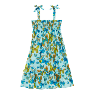 Robe en coton fille Butterflies Lagon vue de face