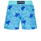 Boys Swim Trunks Turtles Splash Flocked Lazulii blue back view
